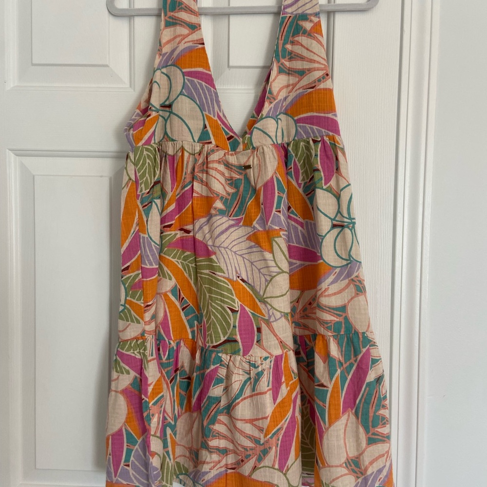Rip Curl Multicolor Leaf Pattern dress